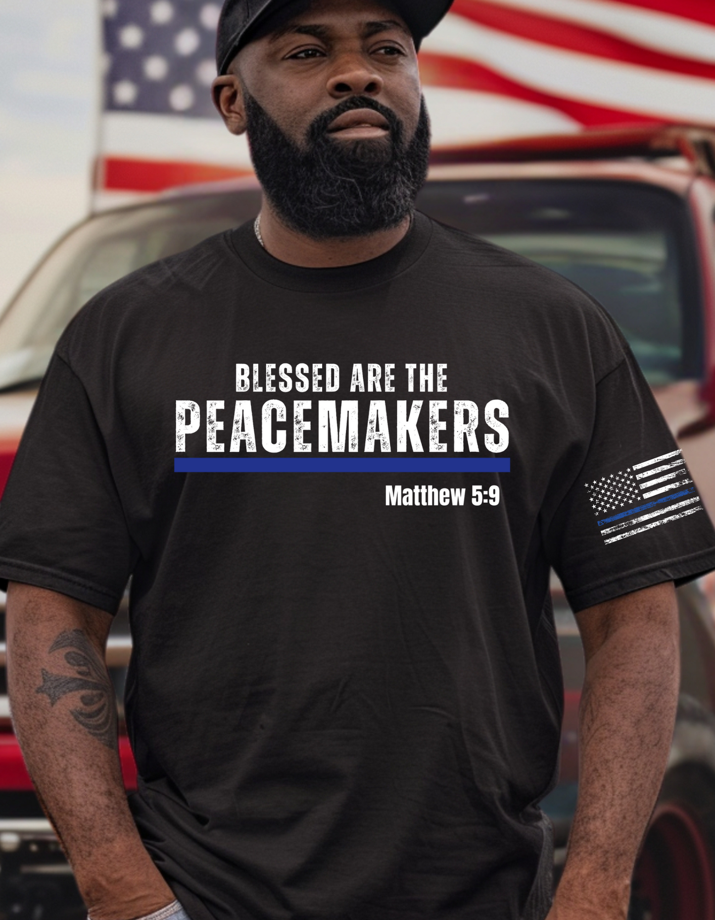 Blessed Are The Peacemakers Front/Sleeve Design T Shirt, Sweatshirt, or Hoodie