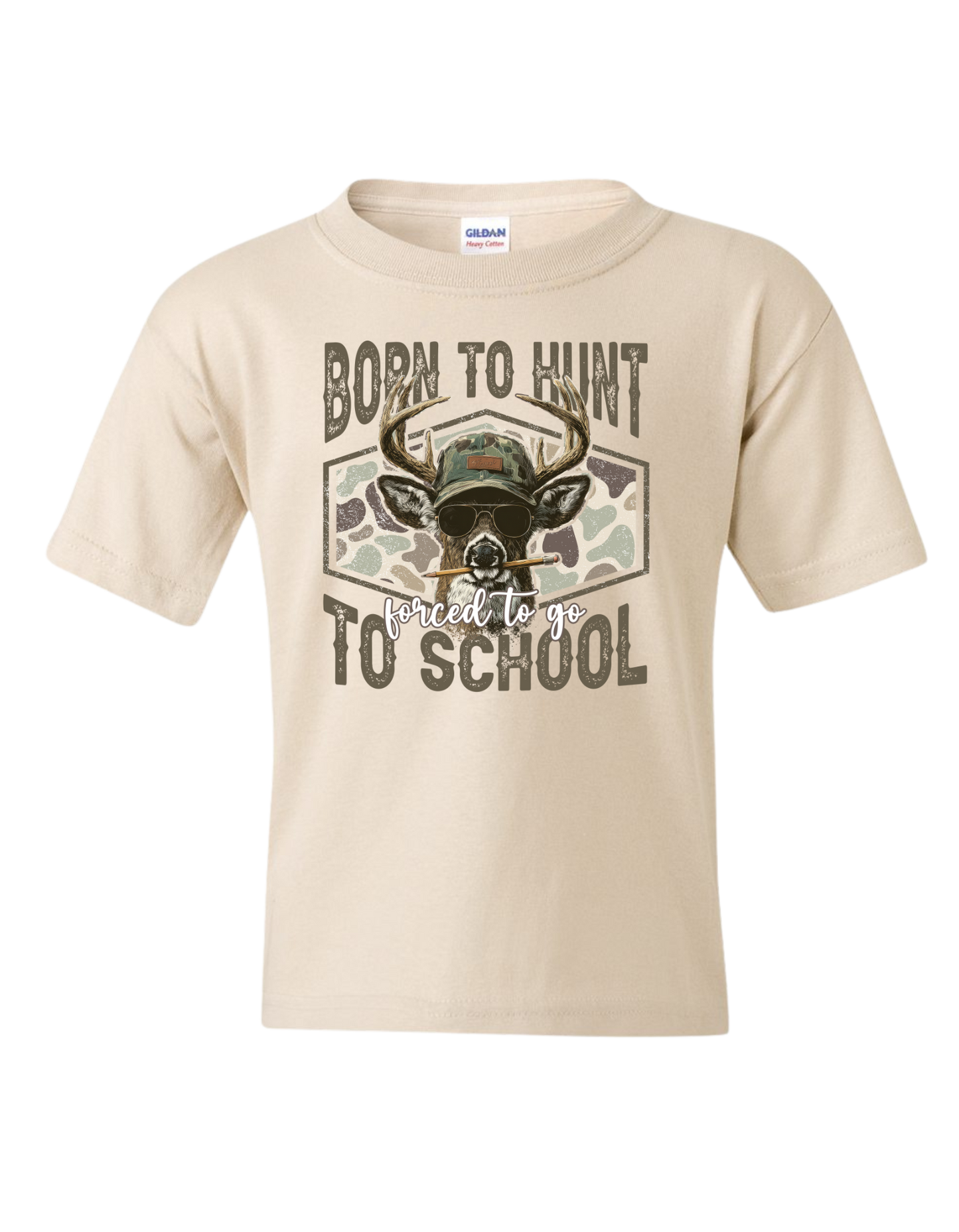 Born To Hunt Forced To Go To School Buck T Shirt