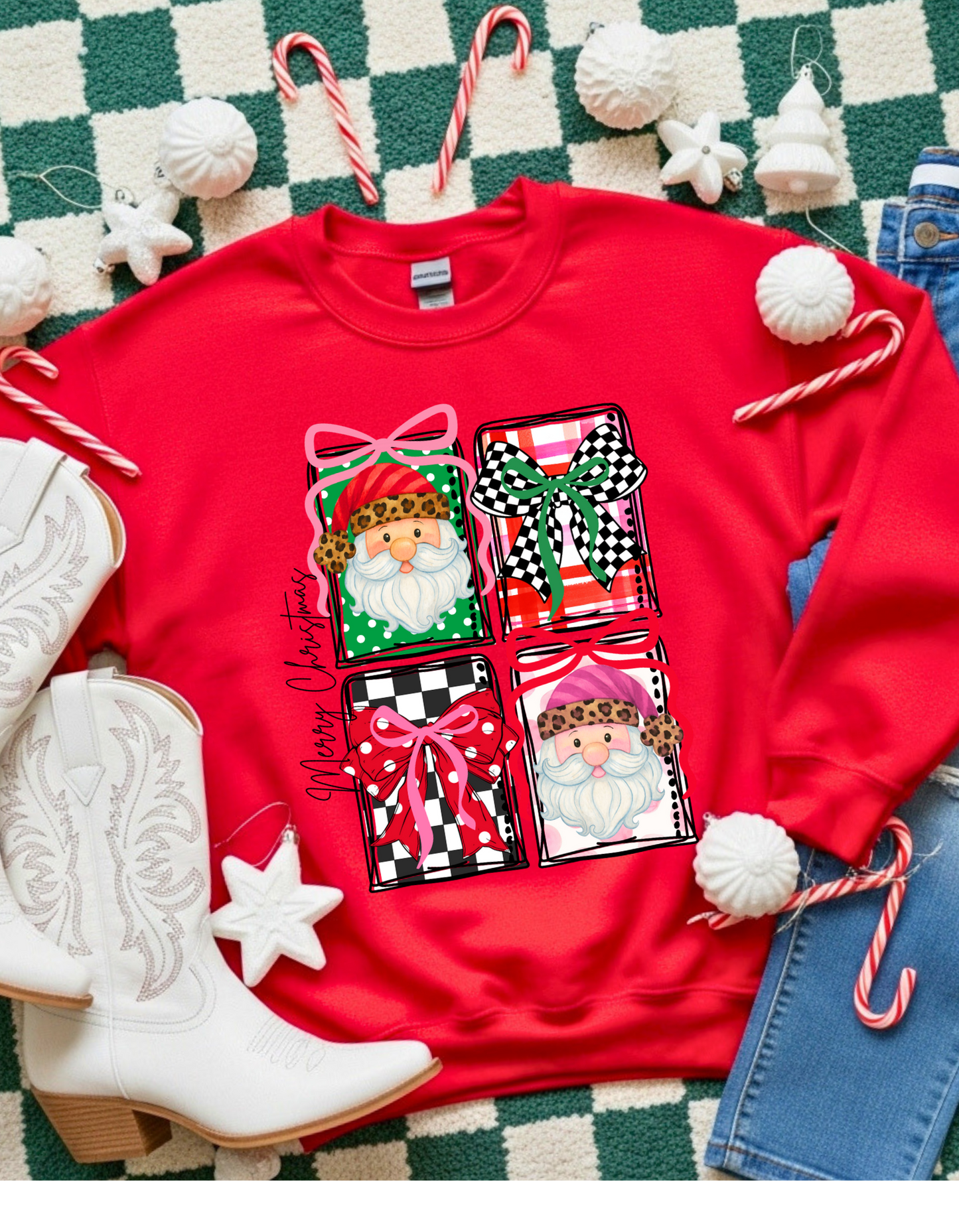 Colorful Santa Short/Long Sleeve Shirt or Sweatshirt