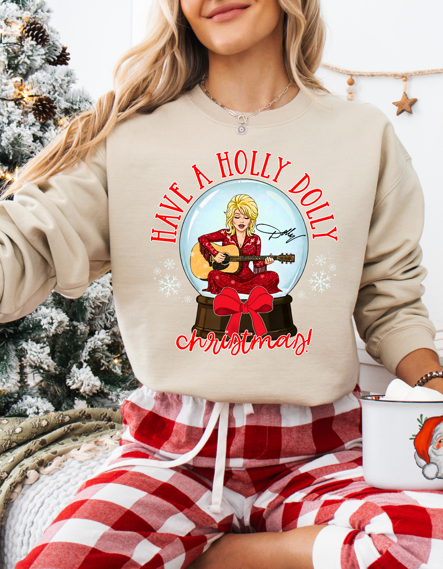 Have a Holly Dolly Christmas Short/Long Sleeve Shirt or Sweatshirt (Youth & Adult)