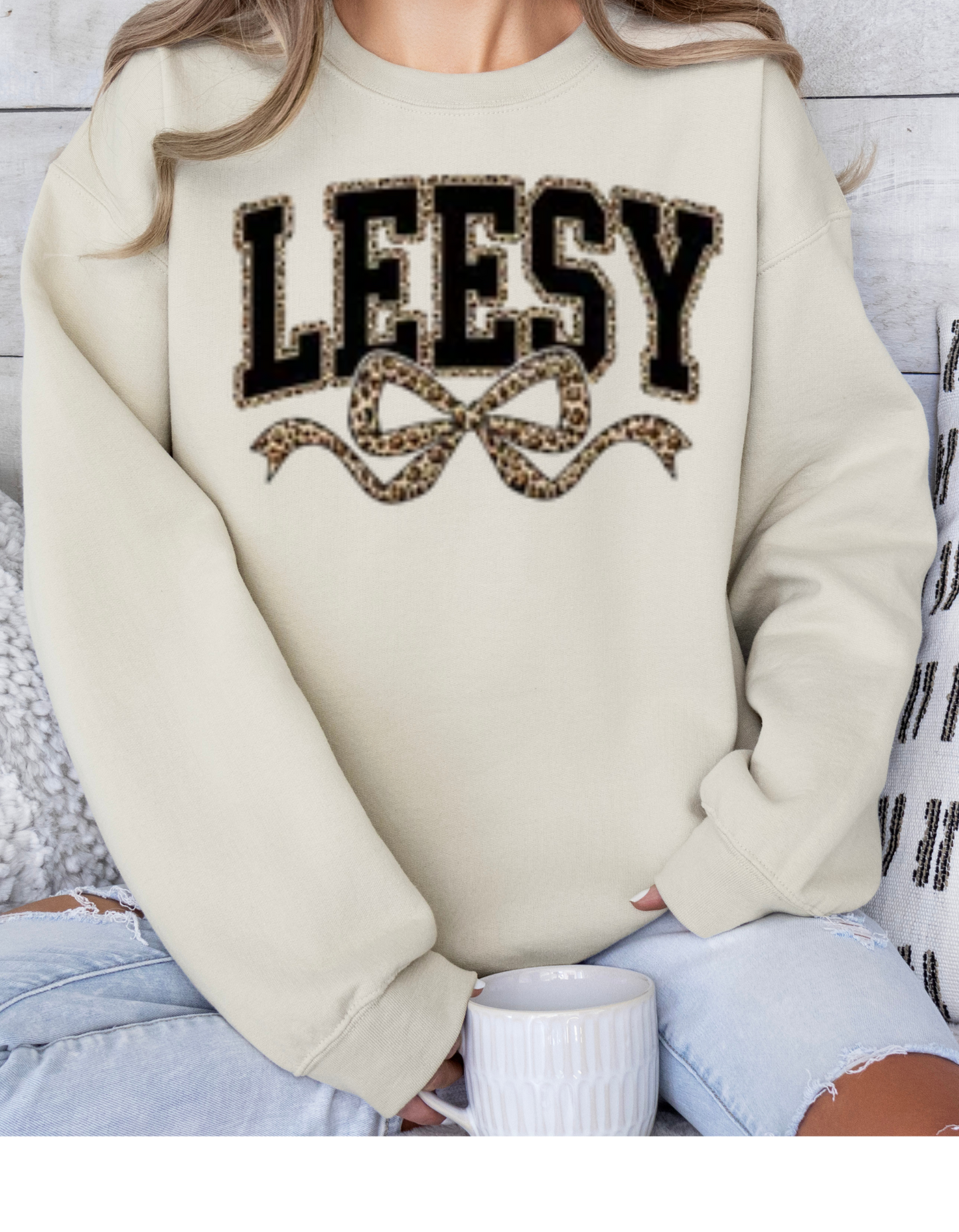 Personalized Leopard Print Bow Short/Long Sleeve or Sweatshirt
