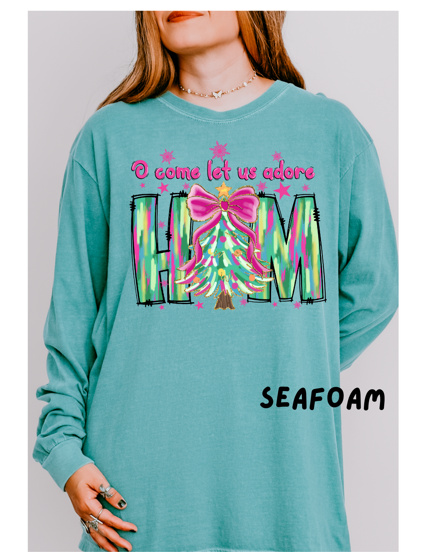 Oh Come Let Us Adore Him Short or Long Sleeve T Shirt