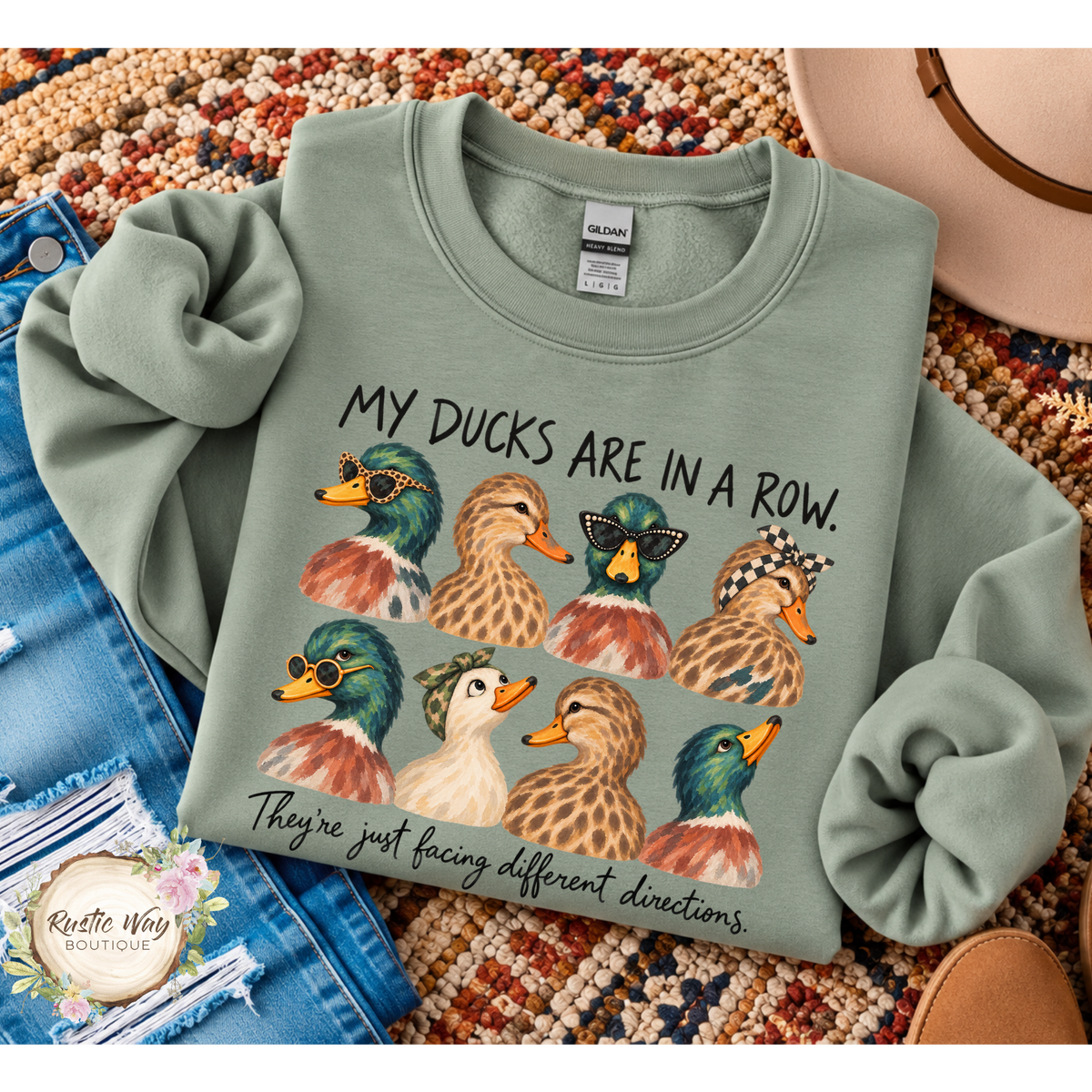 All My Ducks Are In a Row They're Just Facing Different Directions (Short/Long Sleeve or Sweatshirt)