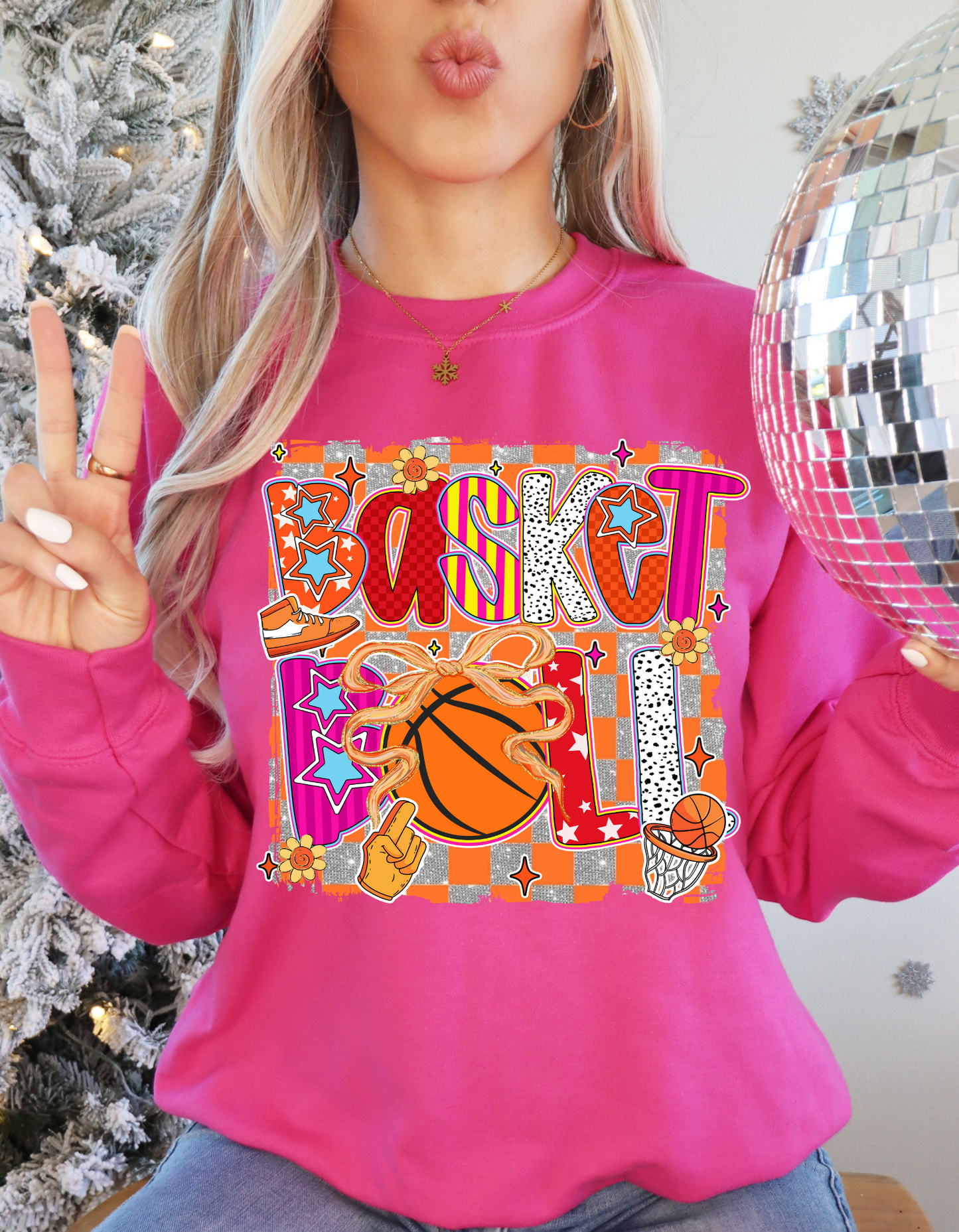 Colorful Basketball Short/Long Sleeve Shirt or Sweatshirt