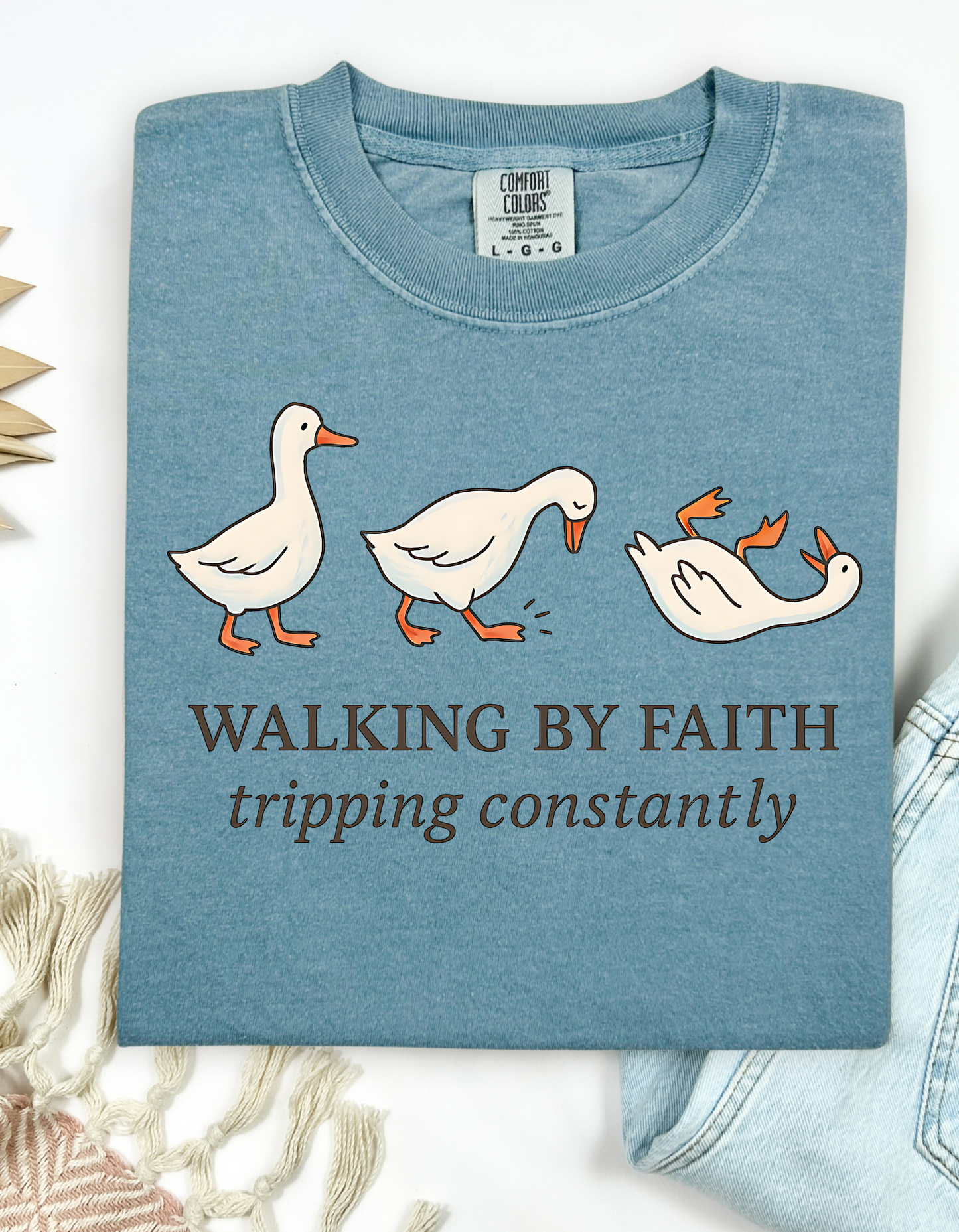 Walking By Faith Tripping Constantly Short or Long Sleeve T Shirt