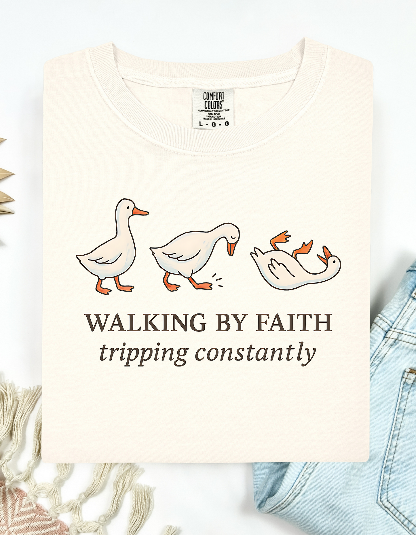 Walking By Faith Tripping Constantly Short or Long Sleeve T Shirt