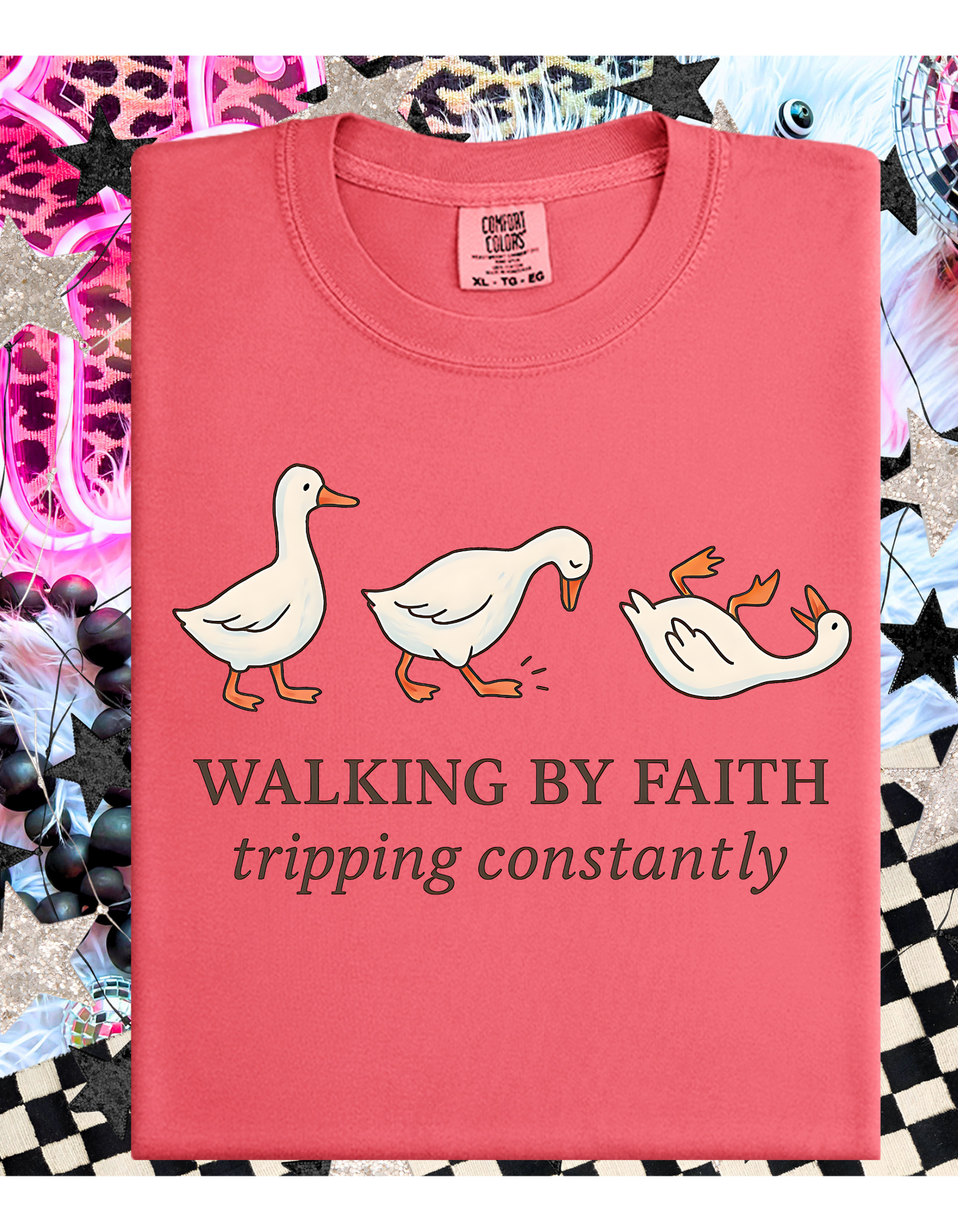 Walking By Faith Tripping Constantly Short or Long Sleeve T Shirt