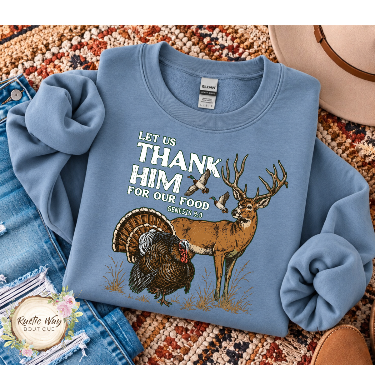 Let Us Thank Him For Our Food Wildlife Sweatshirt
