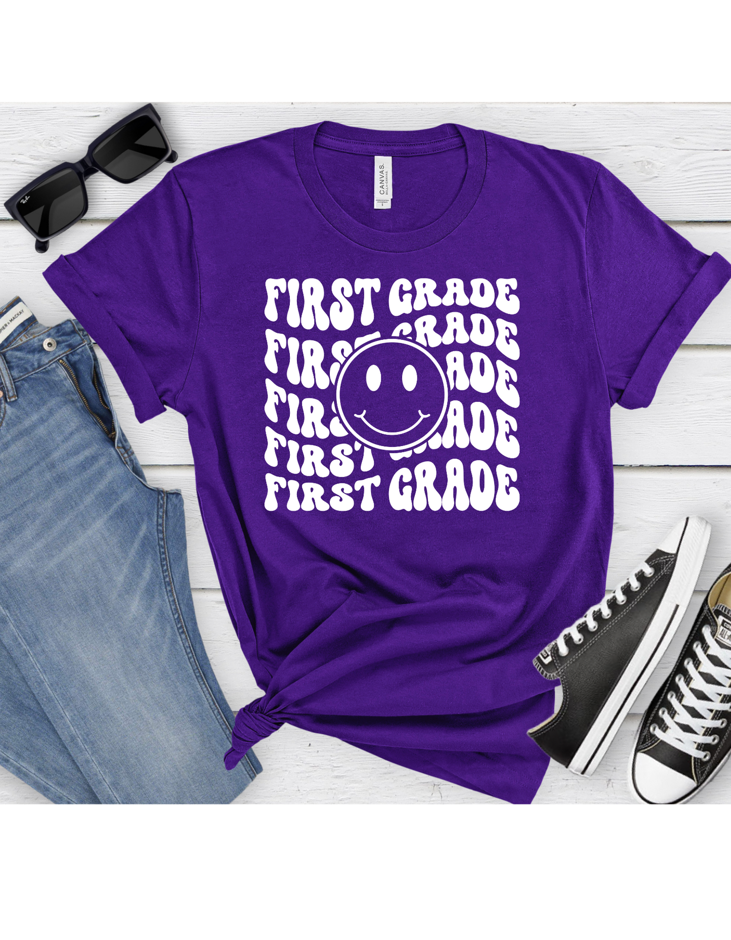 First Grade Smiley Face T shirt