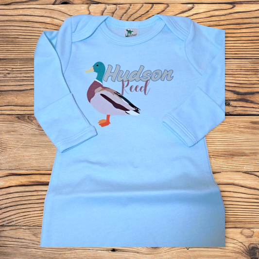Personalized Duck Design Baby Gown