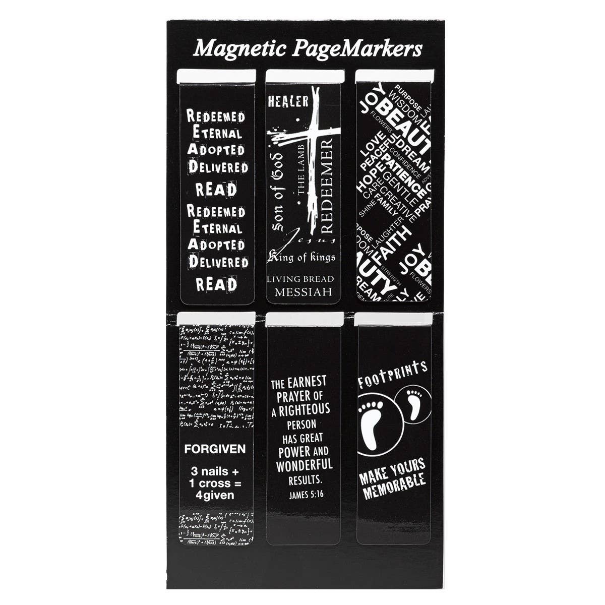 Black and White Magnetic Bookmark Set