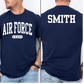 Personalized Airforce Dad Short/Long Sleeve Shirt, Sweatshirt, or Hoodie