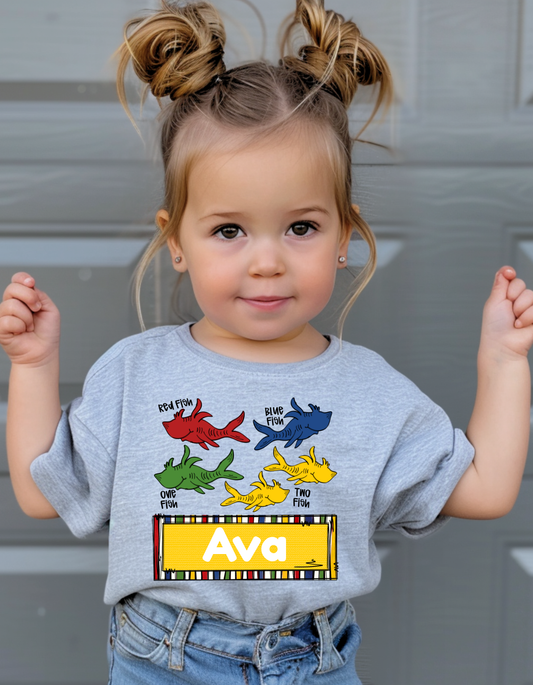 One Fish, Two Fish, Red Fish, Blue Fish Personalized Short/Long Sleeve Shirt