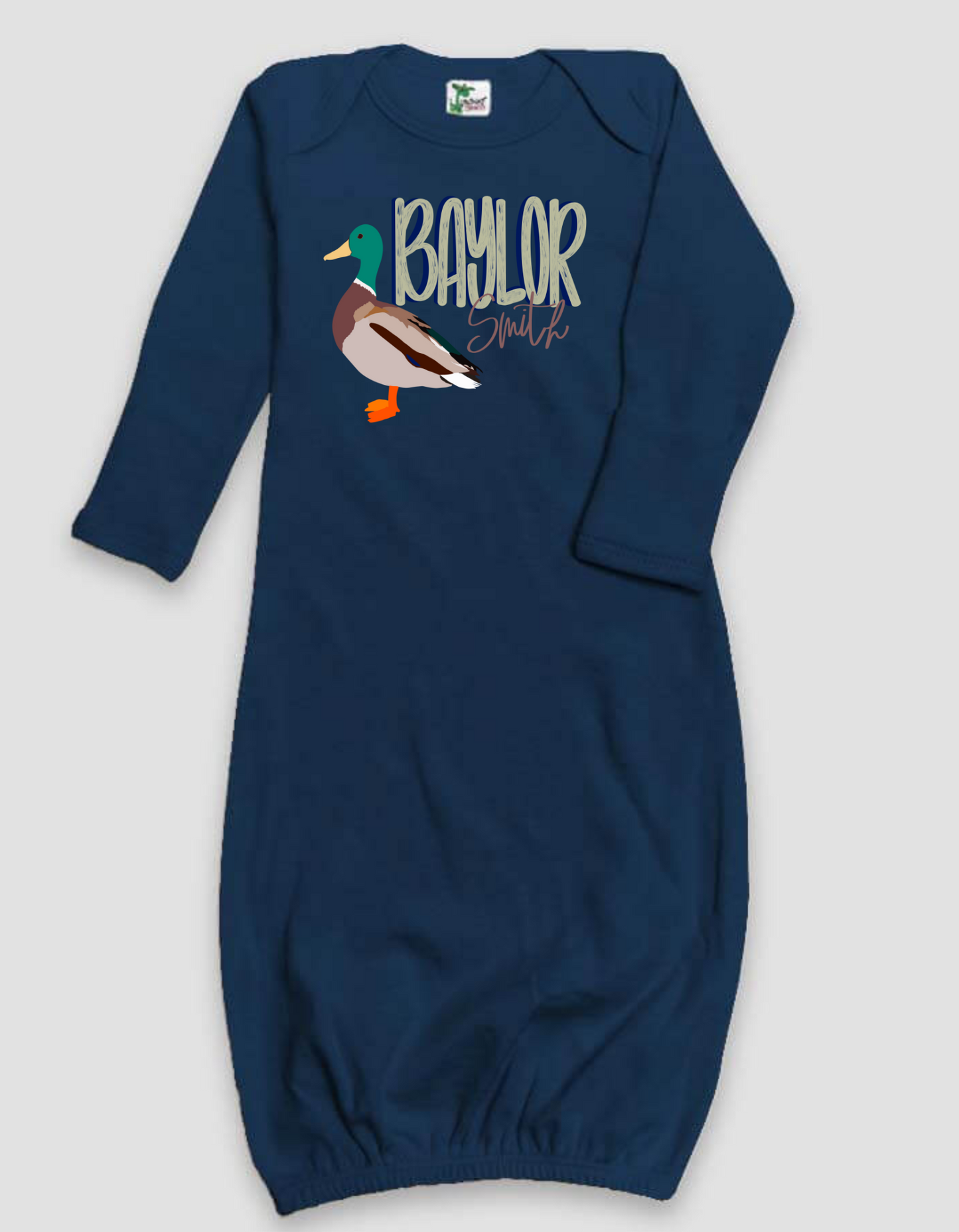 Personalized Duck Design Baby Gown