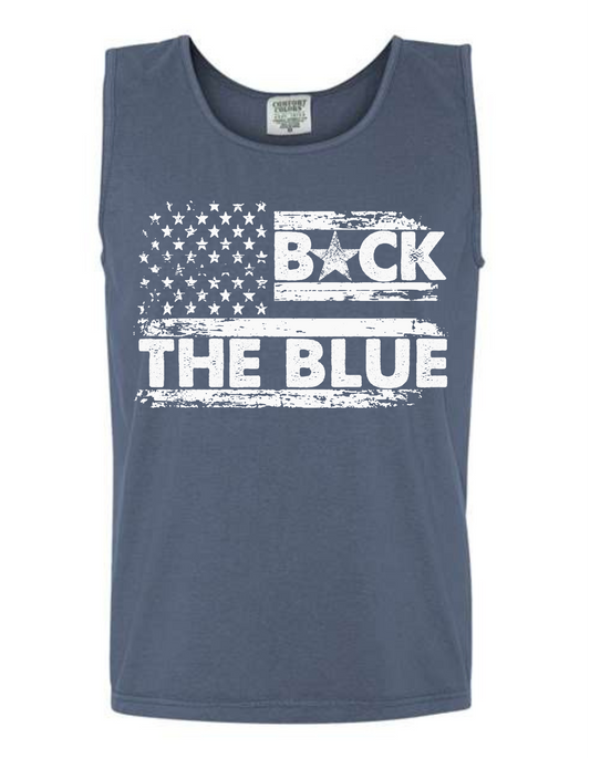 Back the Blue tank top (denim)