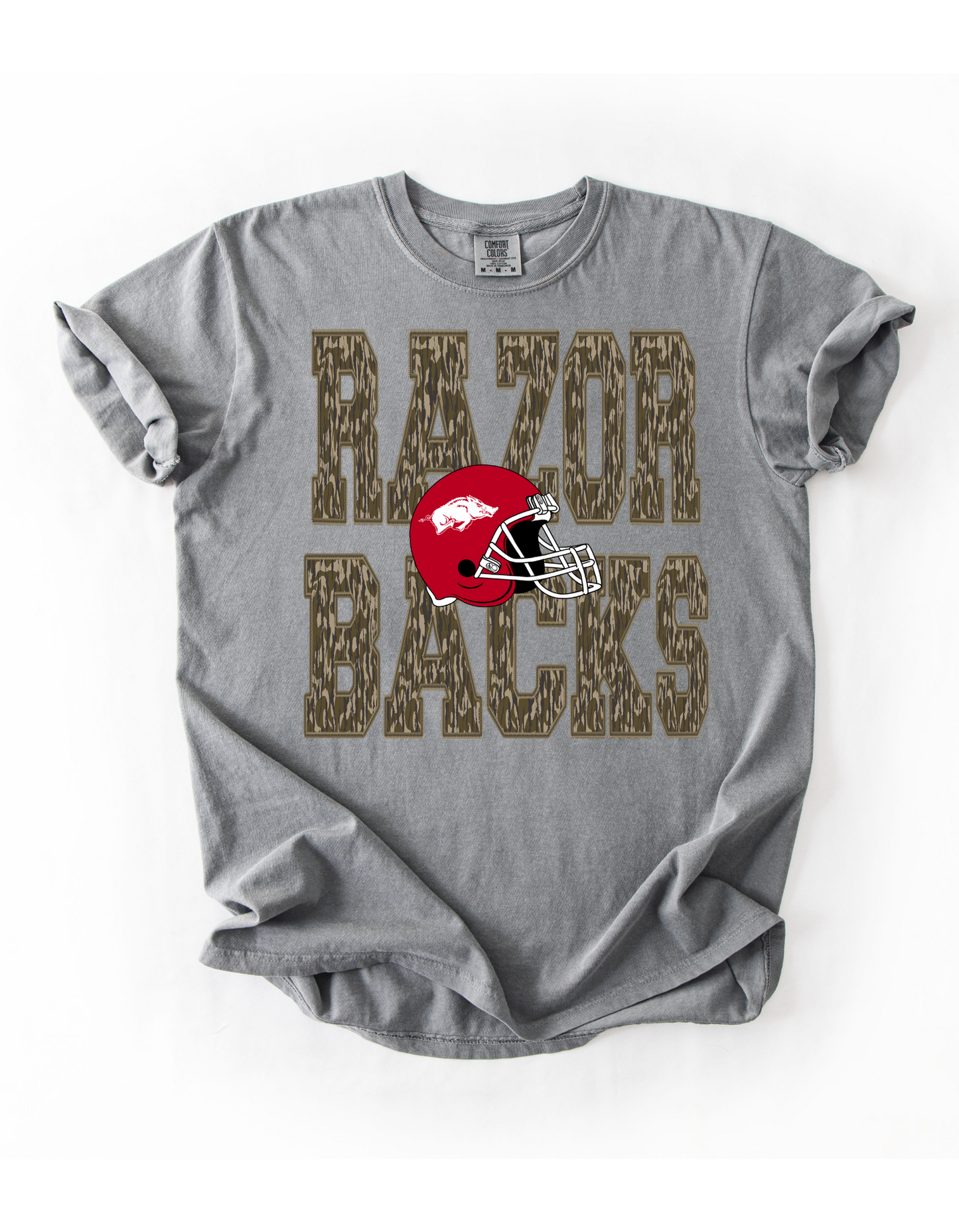 Camo Razorbacks Short or Long Sleeve T Shirt