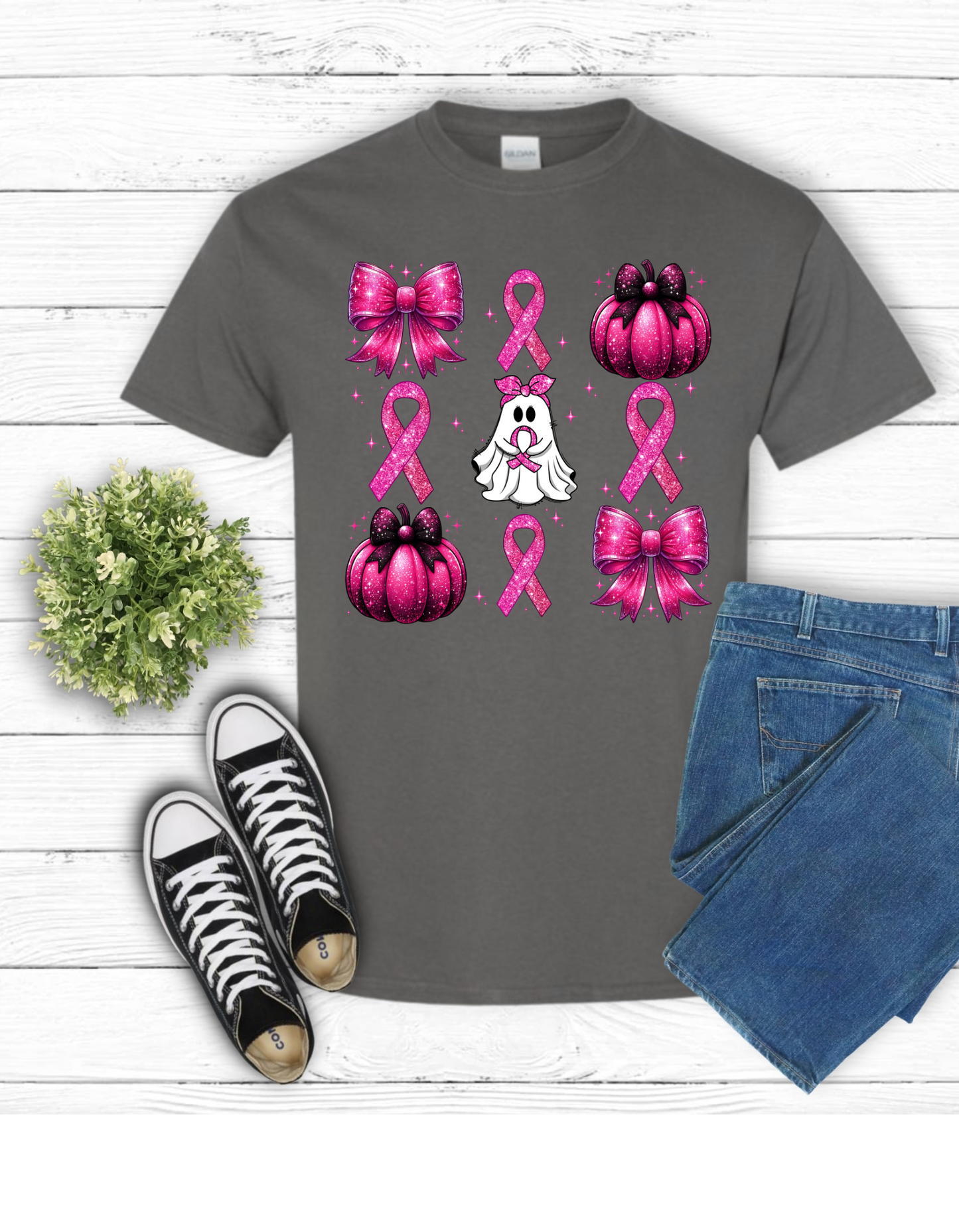 Breast Cancer Awareness Couquette Design T Shirt