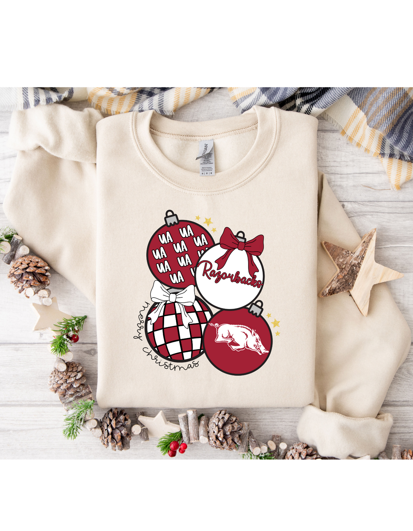 Christmas Razorback Short Sleeve Tee or Sweatshirt