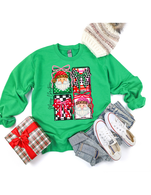 Colorful Santa Short/Long Sleeve Shirt or Sweatshirt