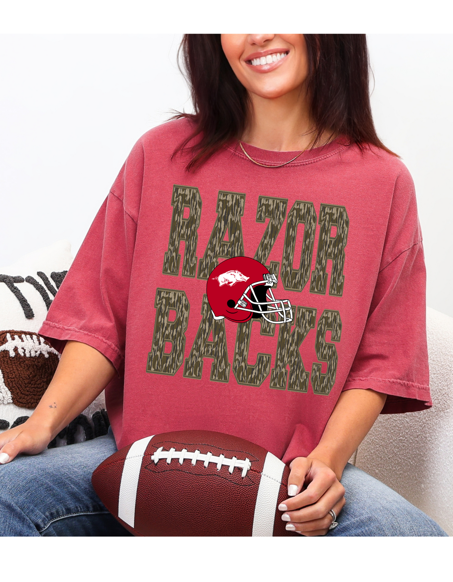 Camo Razorbacks Short or Long Sleeve T Shirt
