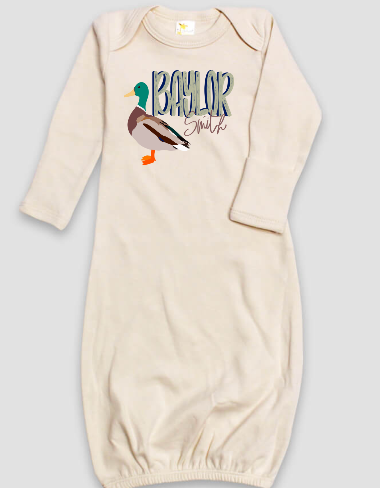 Personalized Duck Design Baby Gown