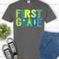 Green and Blue Print Grade Level T Shirt