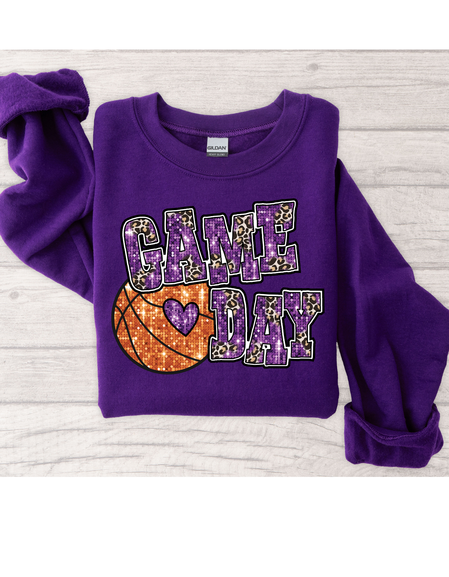 Hornets Faux Glitter Game Day Basketball Short/Long Sleeve, Sweatshirt, or Hoodie