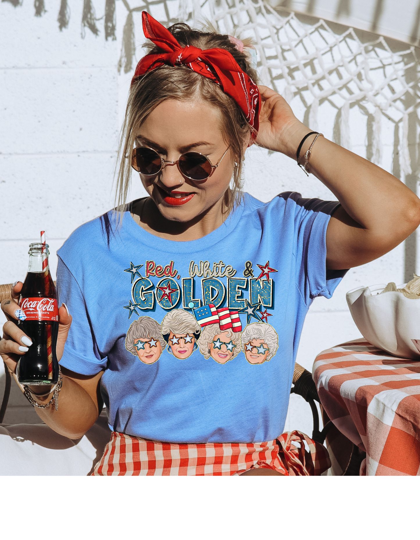 Red, White, & Golden Patriotic Golden Girls T Shirt