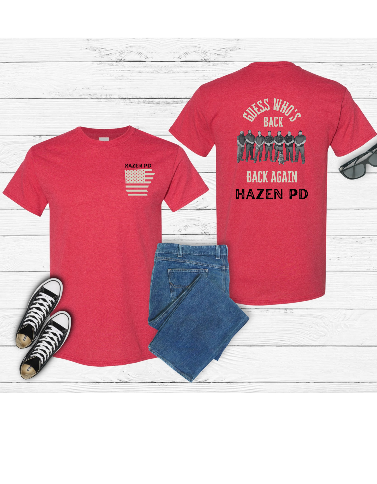 Guess Who's Back Hazen PD t shirt (heather red)