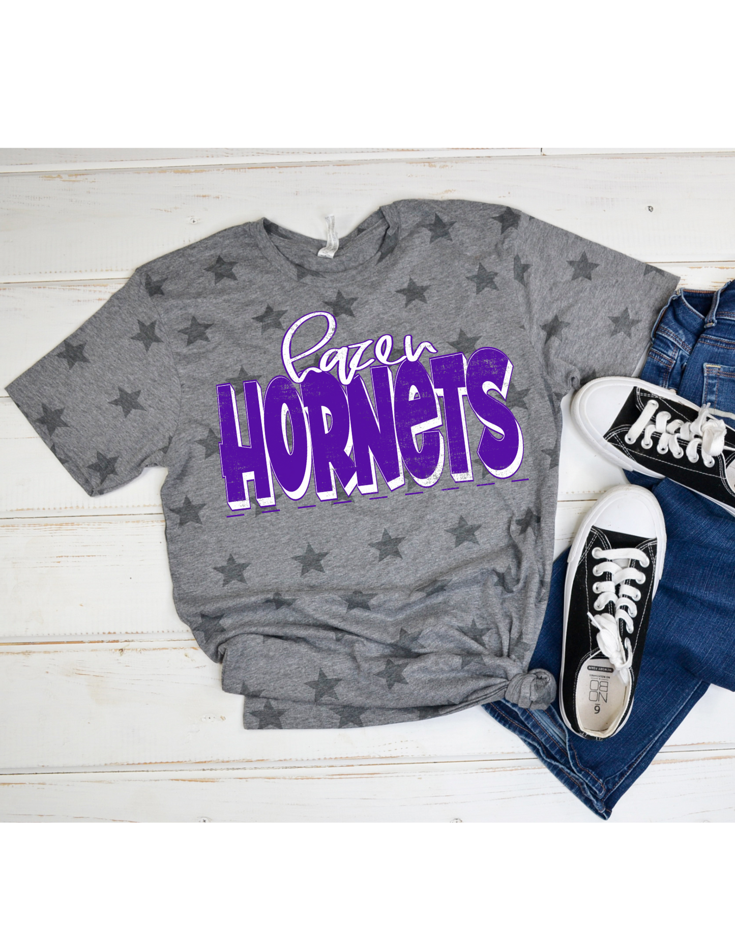 Hazen Hornets on Star Print T Shirt (toddler/youth)