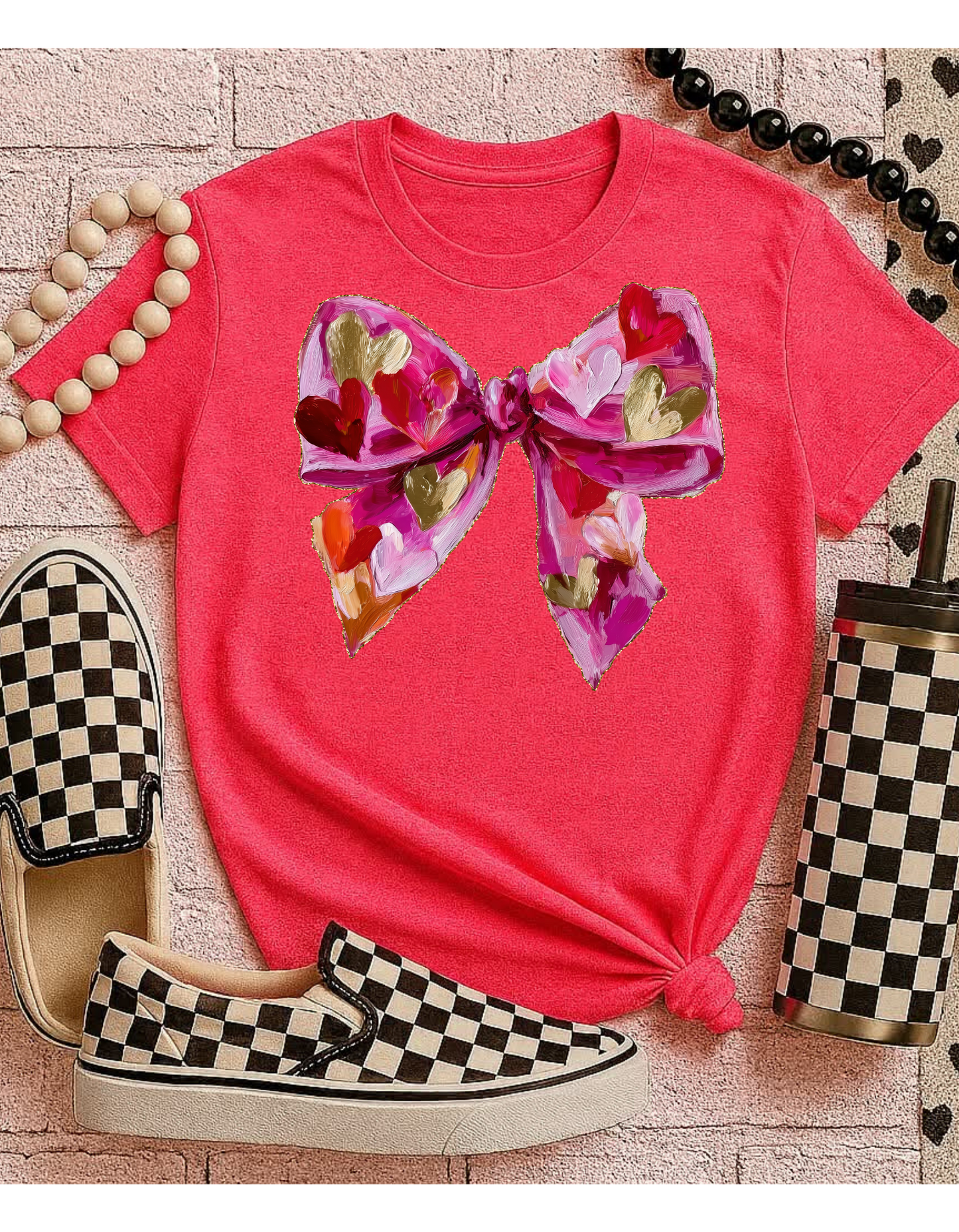 Valentine Bow Short or Long Sleeve T Shirt