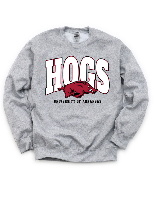 Hogs University of Arkansas Sweatshirt or Hoodie