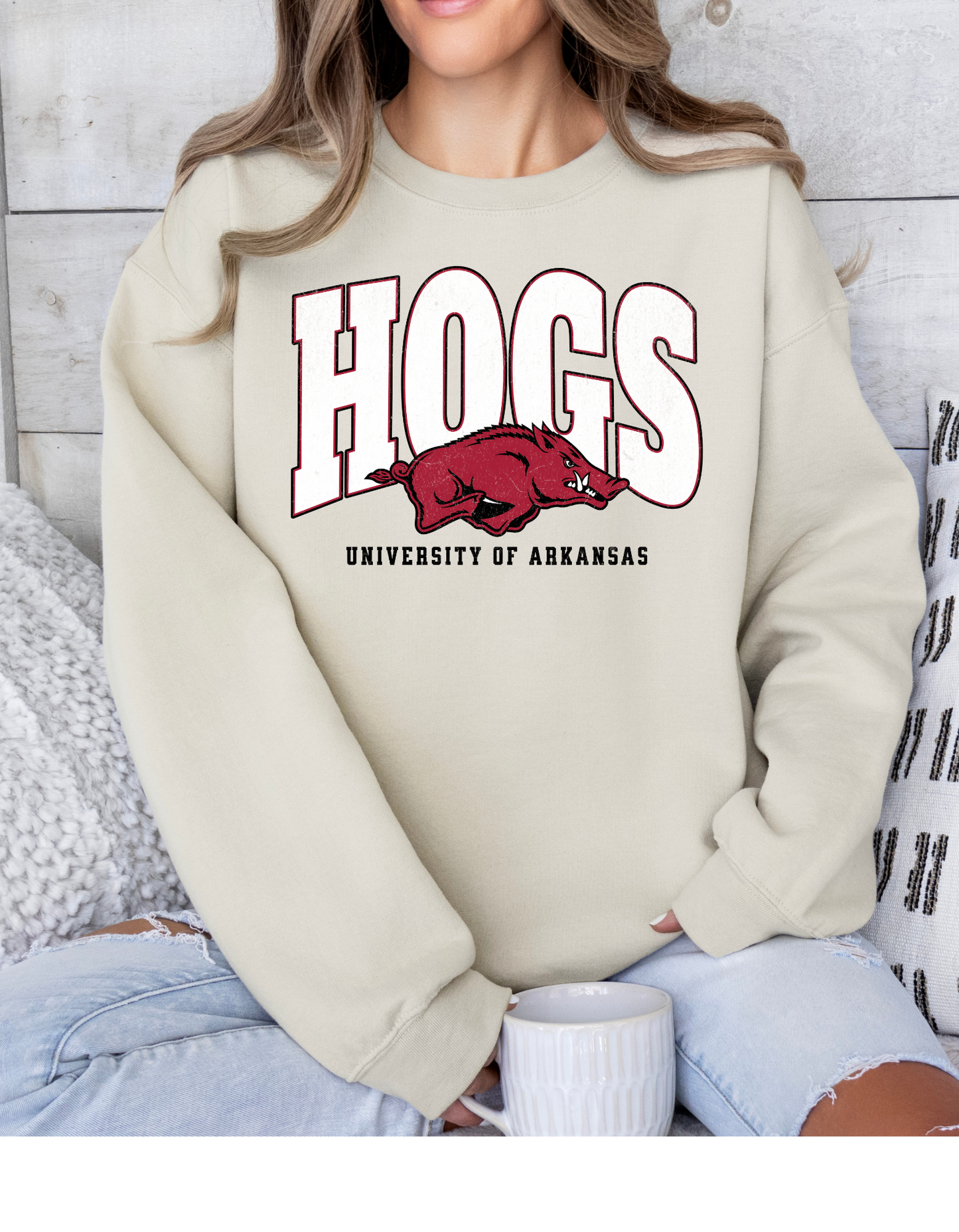 Hogs University of Arkansas Sweatshirt or Hoodie