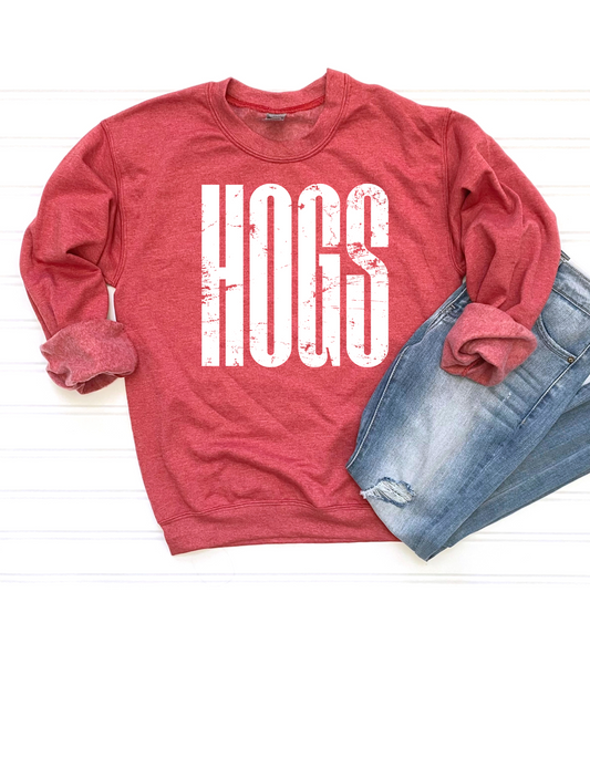 Hogs Vintage Print Sweatshirt or Hoodie