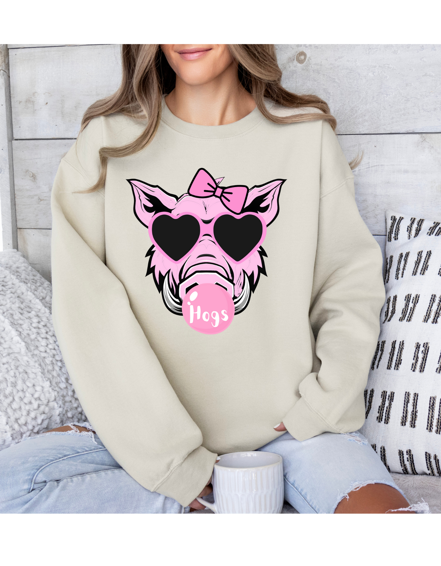 Hog With Bow Sweatshirt