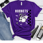 Hornets Checker Mascot Short or Long Sleeve T Shirt