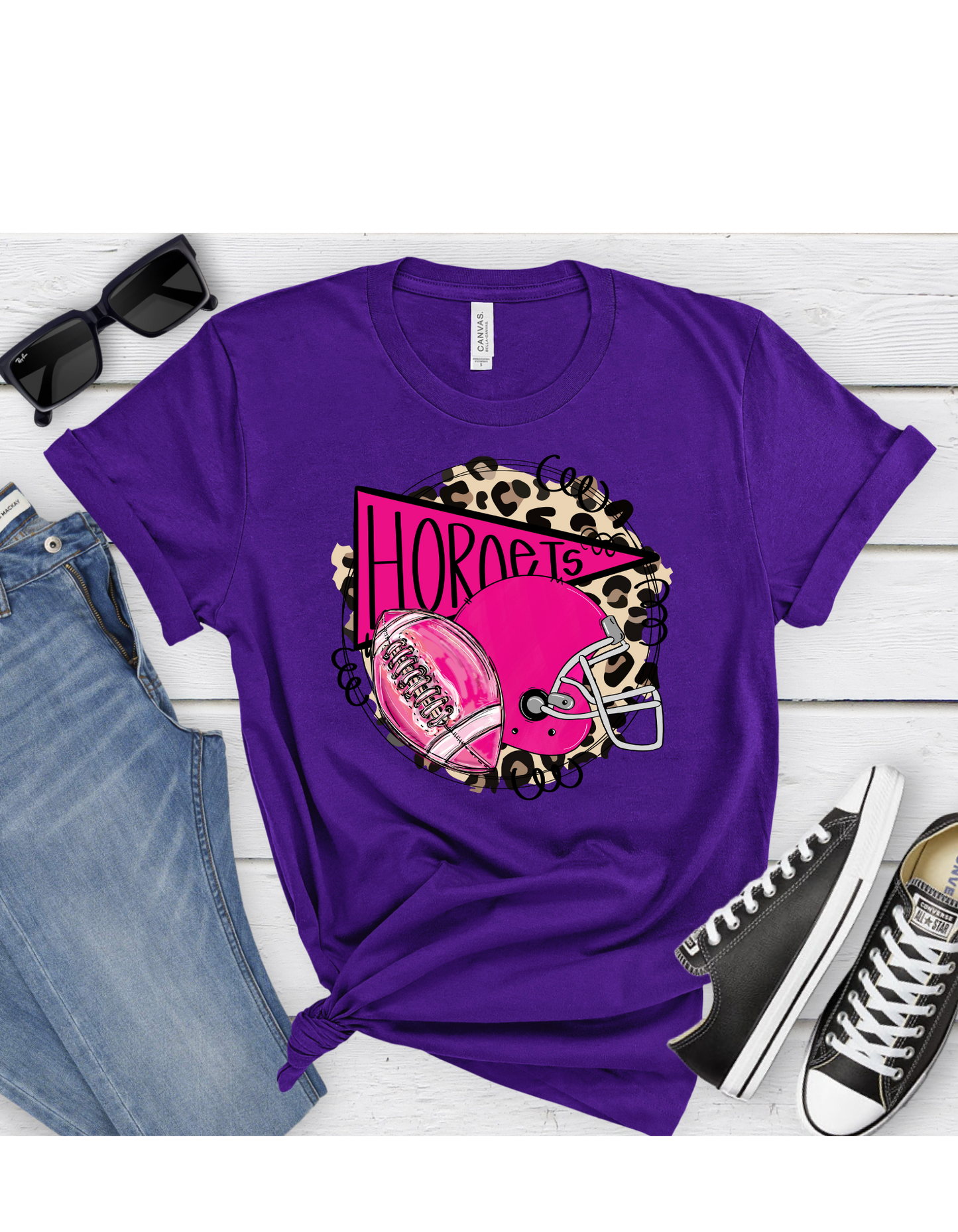 Hornets Pink Out Football T Shirt (youth)