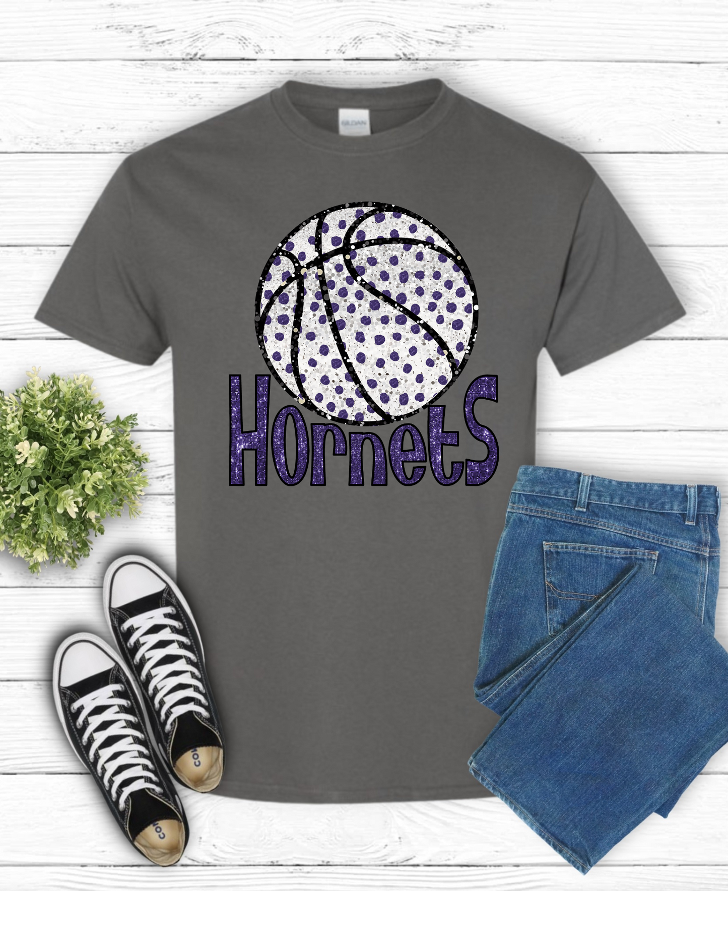 Hornets Basketball Short or Long Sleeve T Shirt