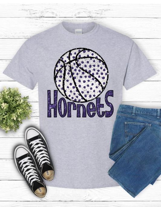 Hornets Basketball Short or Long Sleeve T Shirt