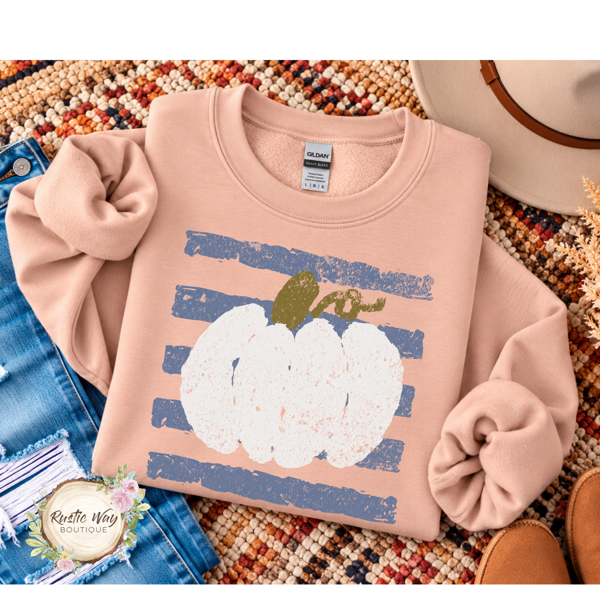 Distressed Pumpkin Sweatshirt