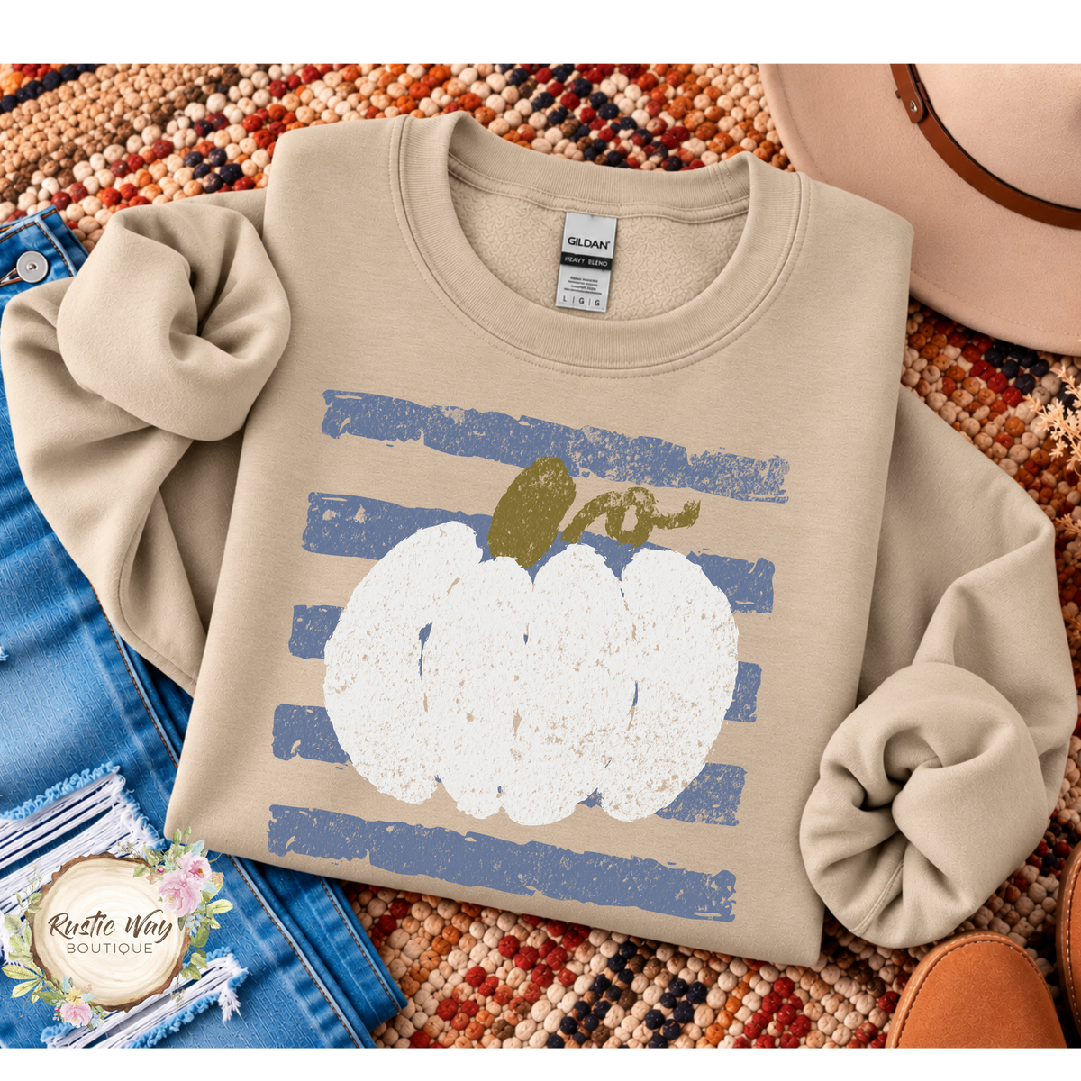 Distressed Pumpkin Sweatshirt