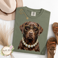 Blingy Chocolate Labrador Short/Long Sleeve Shirt