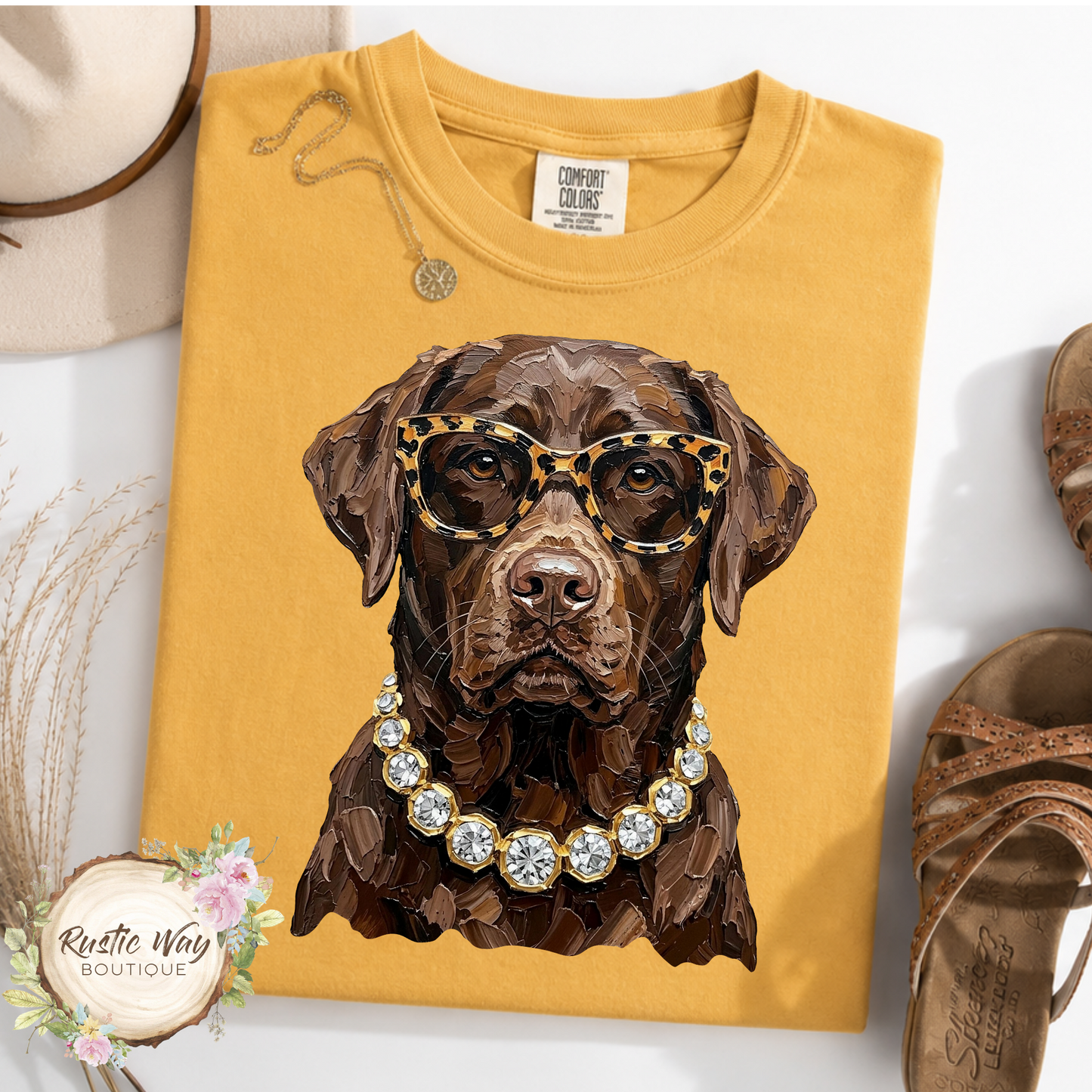 Blingy Chocolate Labrador Short/Long Sleeve Shirt