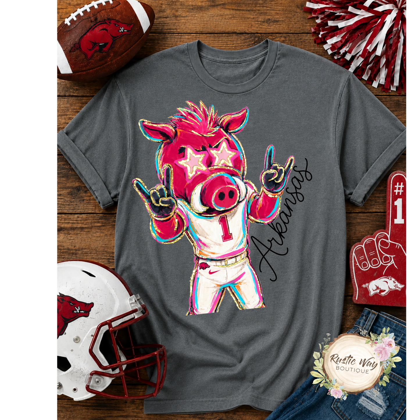 Oversized Razorback Mascot Short/Long Sleeve Shirt