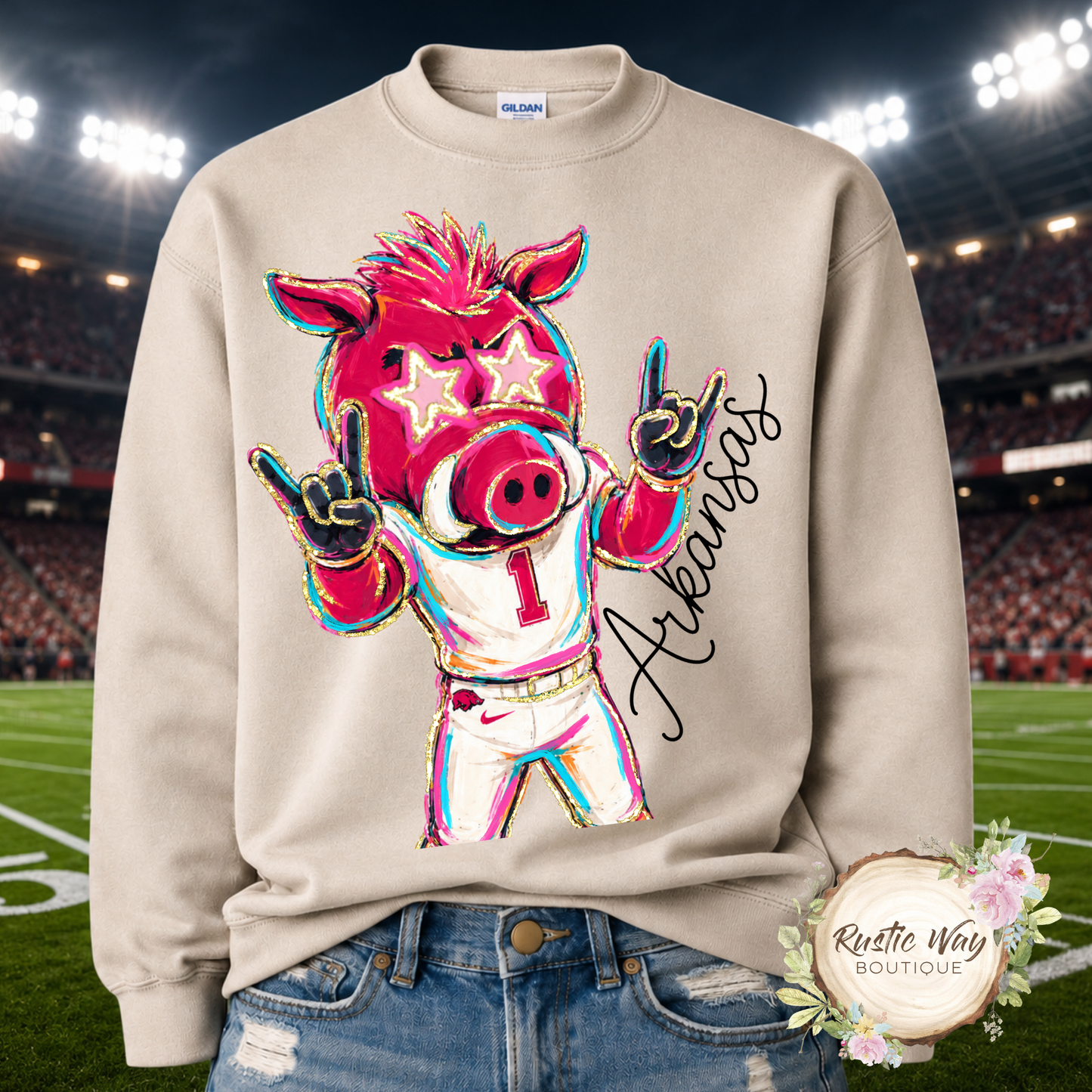 Oversized Razorback Mascot Sweatshirt