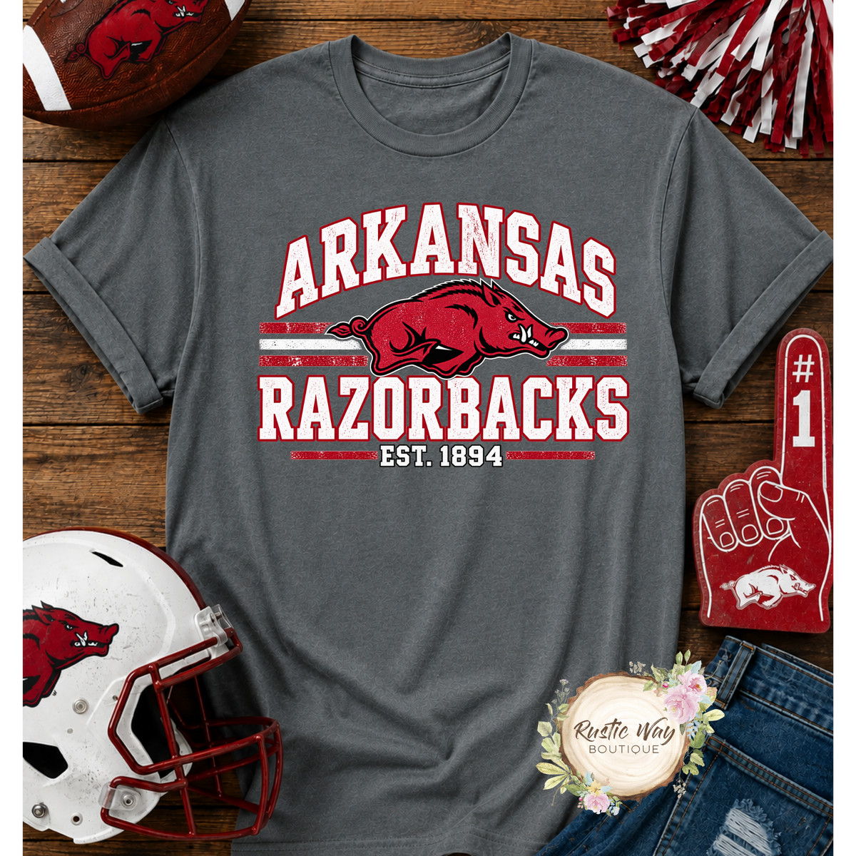 Arkansas Razorbacks Est. 1894 Short/Long Sleeve Shirt