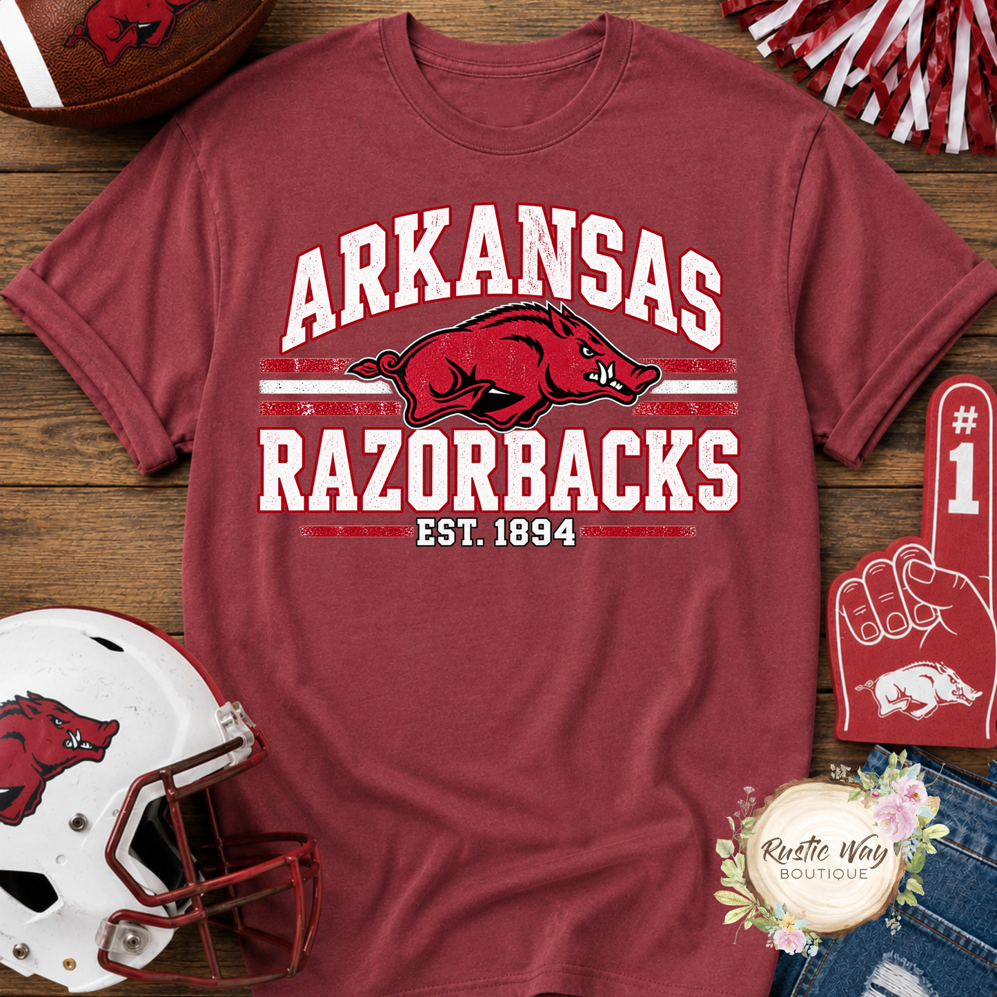Arkansas Razorbacks Est. 1894 Short/Long Sleeve Shirt