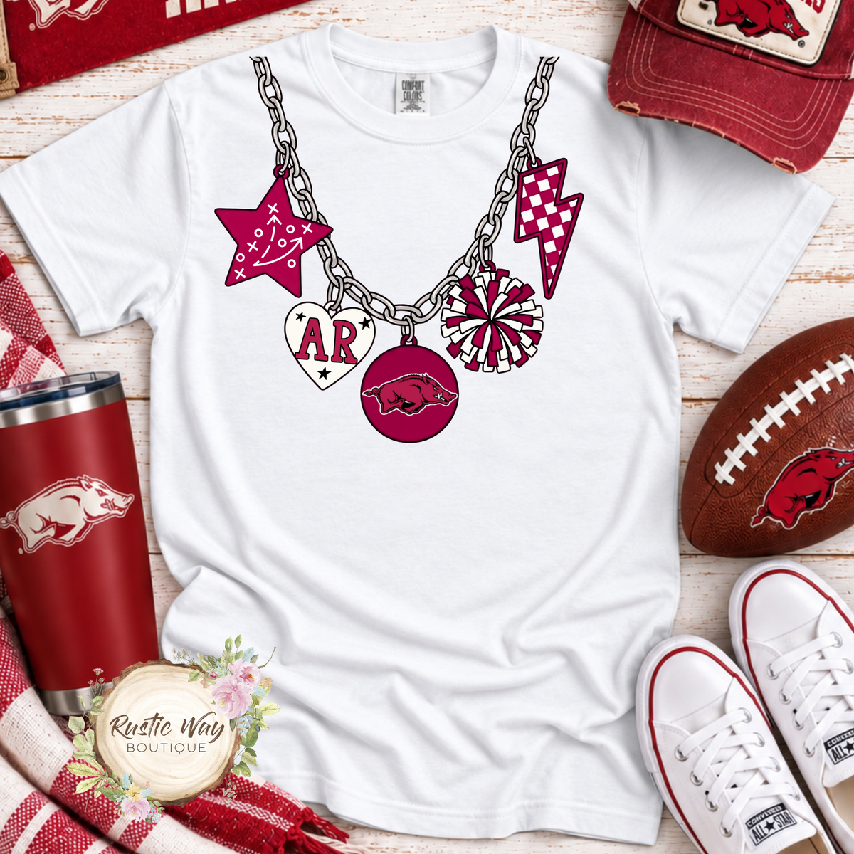 Razorbacks Necklace Short/Long Sleeve T Shirt (Youth & Adult)