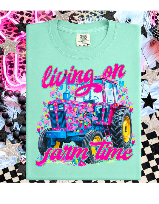 Living On Farm Time Tank Top or T Shirt