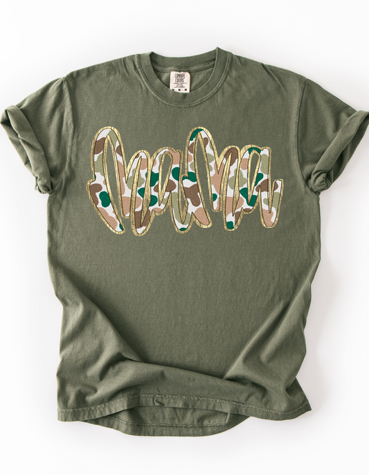 Mama Camo Print Short or Long Sleeve T Shirt